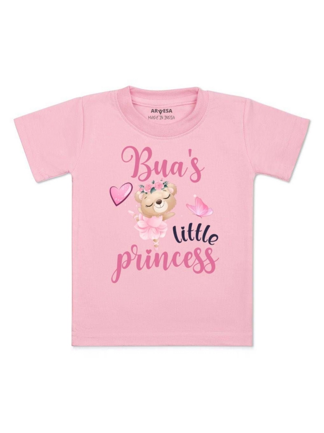 

Arvesa Kids Bua Little Princess Printed Tshirt, Pink