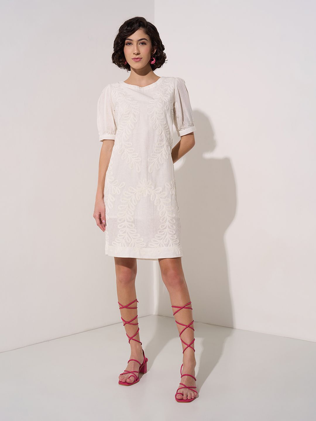 

AKKRITI BY PANTALOONS A-Line Dress, Off white