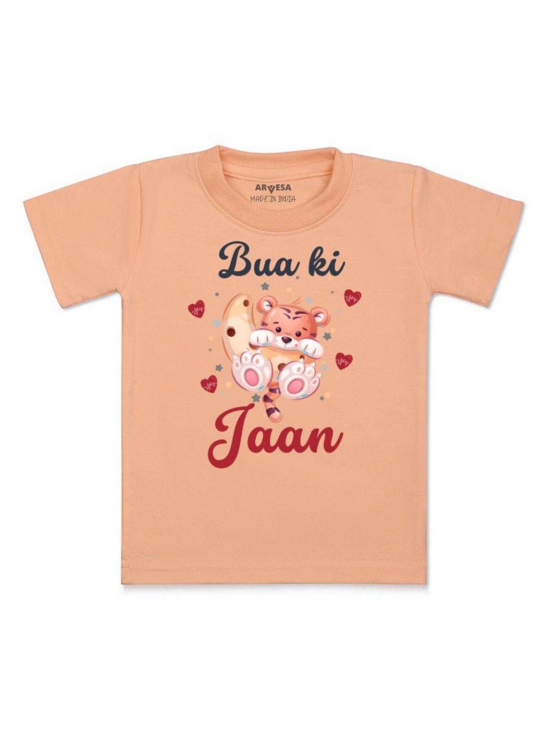 

Arvesa Kids Bua Ki Jaan Printed Tshirt, Peach