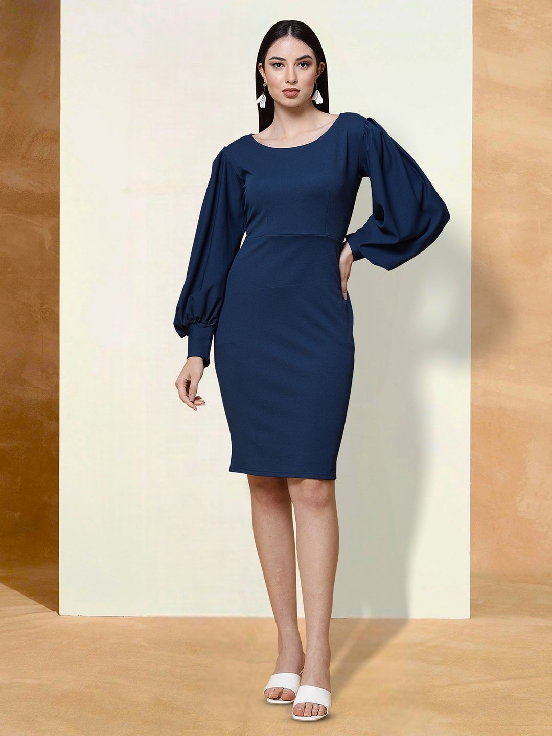 

Moda Rapido Applique Fit & Flare Dress, Blue