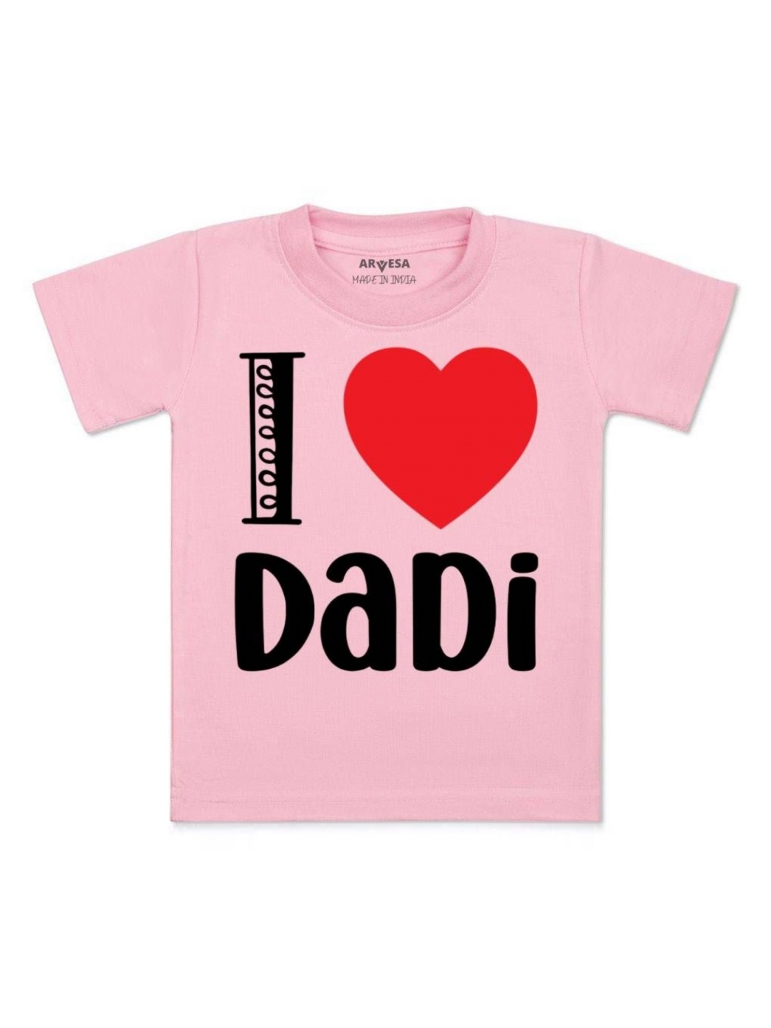 

Arvesa Kids I Love Dadi Printed Tshirt, Pink