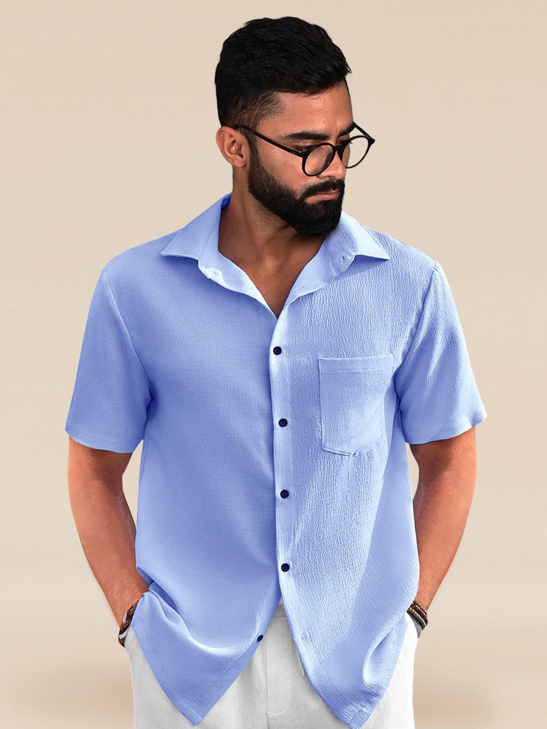 

Moda Rapido Men Standard Opaque Casual Shirt, Blue