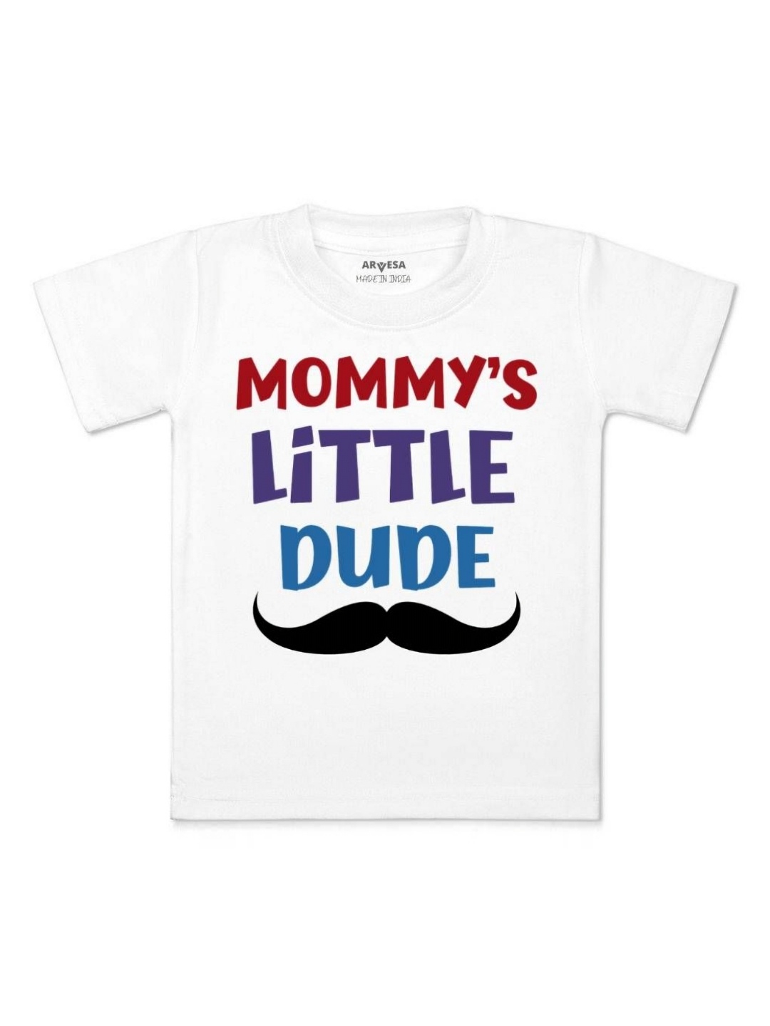 

Arvesa Kids Mommy Little Dude Printed Tshirt, White