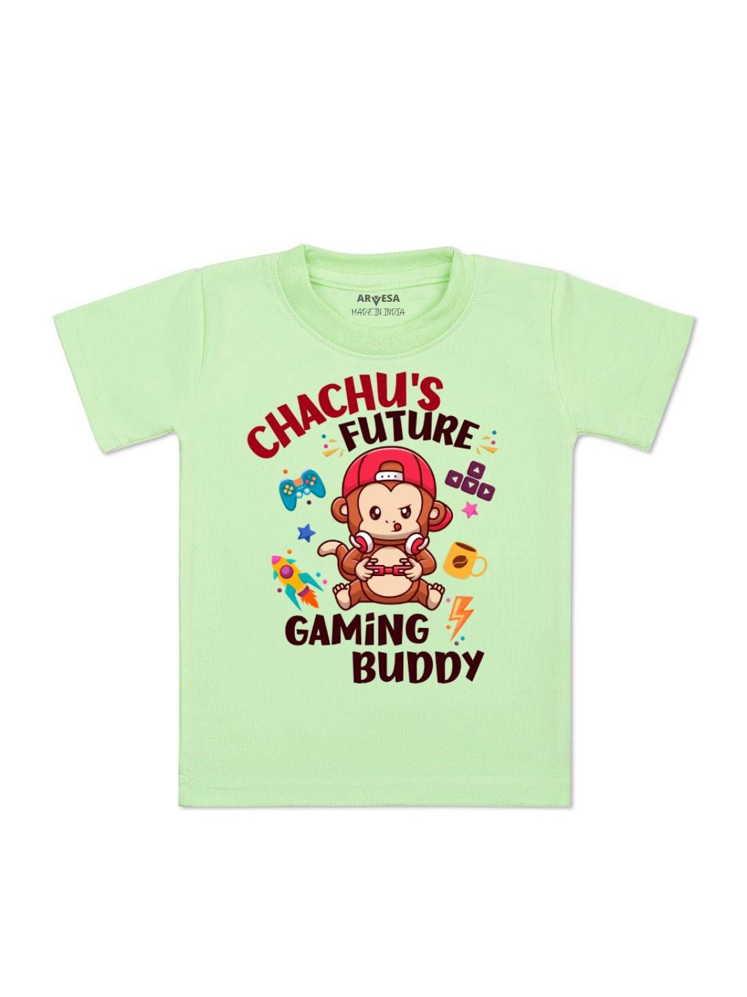 

Arvesa Kids Chachu Future Gaming Buddy Printed Tshirt, Green