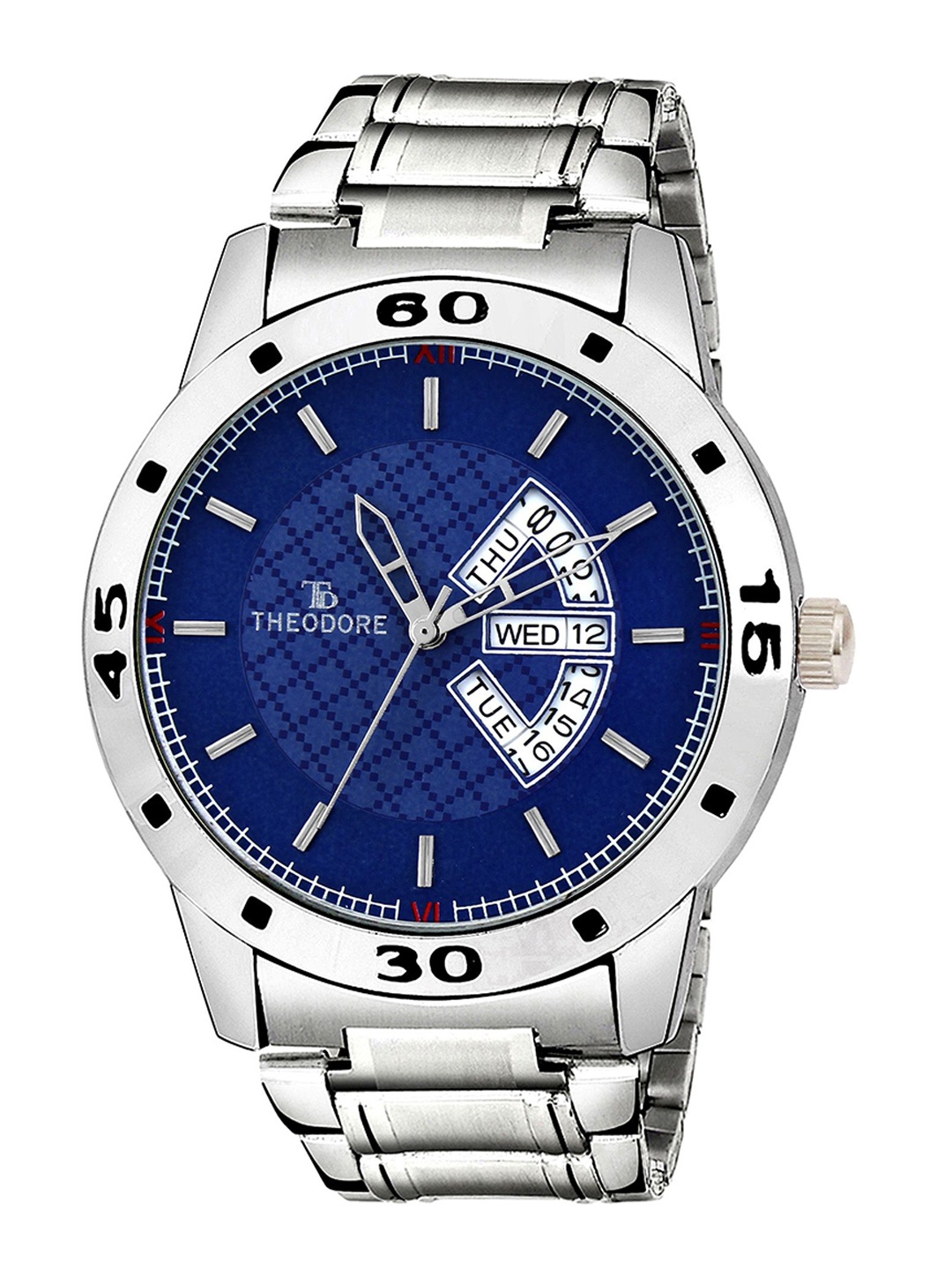 

THEODORE Men Printed Dial & Bracelet Style Straps Analogue Watch TD16118, Blue
