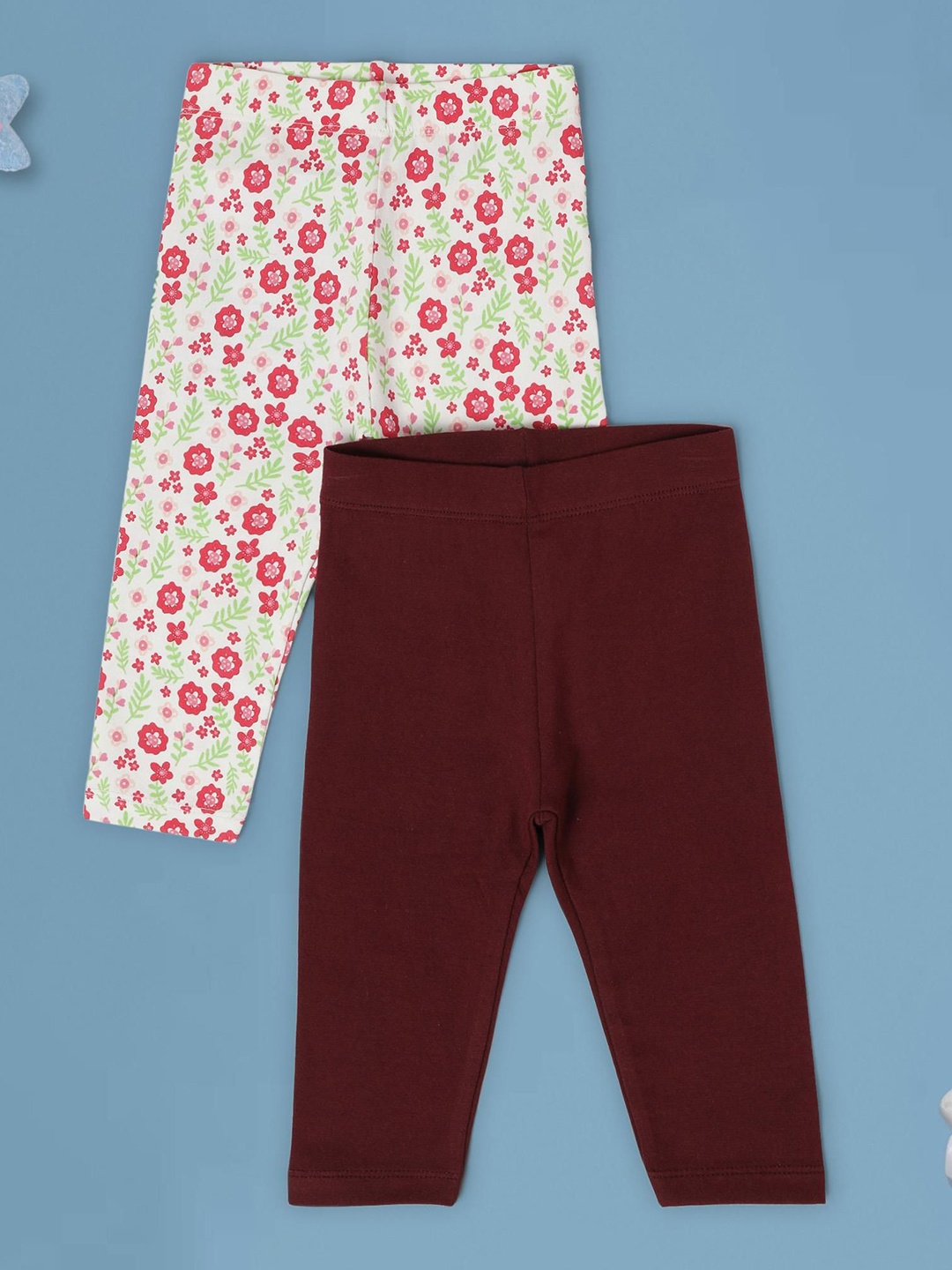 

Babies R Us Infant Girls Pack Of 2 Printed Ankle Length Leggings, White