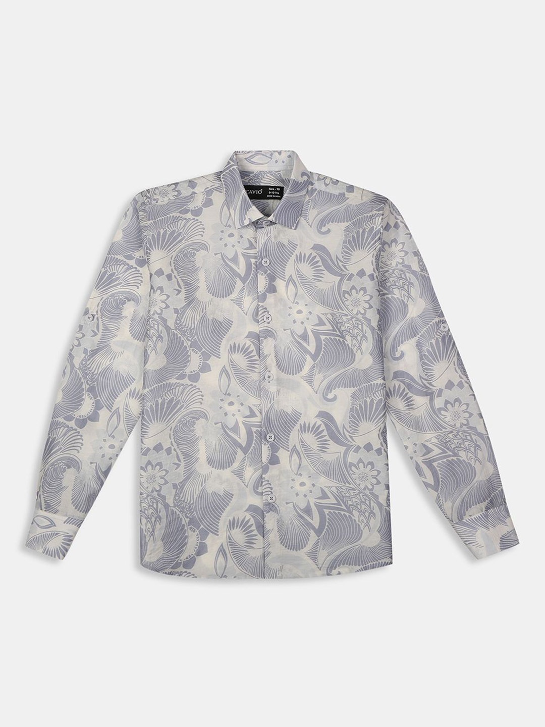 

CAVIO Boys Comfort Opaque Printed Casual Shirt, Blue