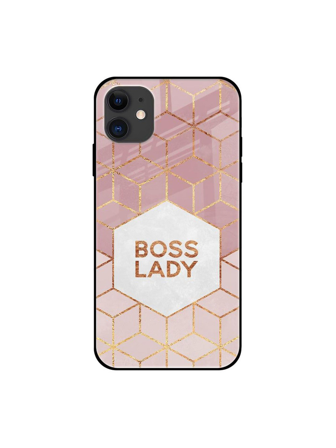

QRIOH Boss Lady Printed iPhone 12 Mini Back Case, Pink