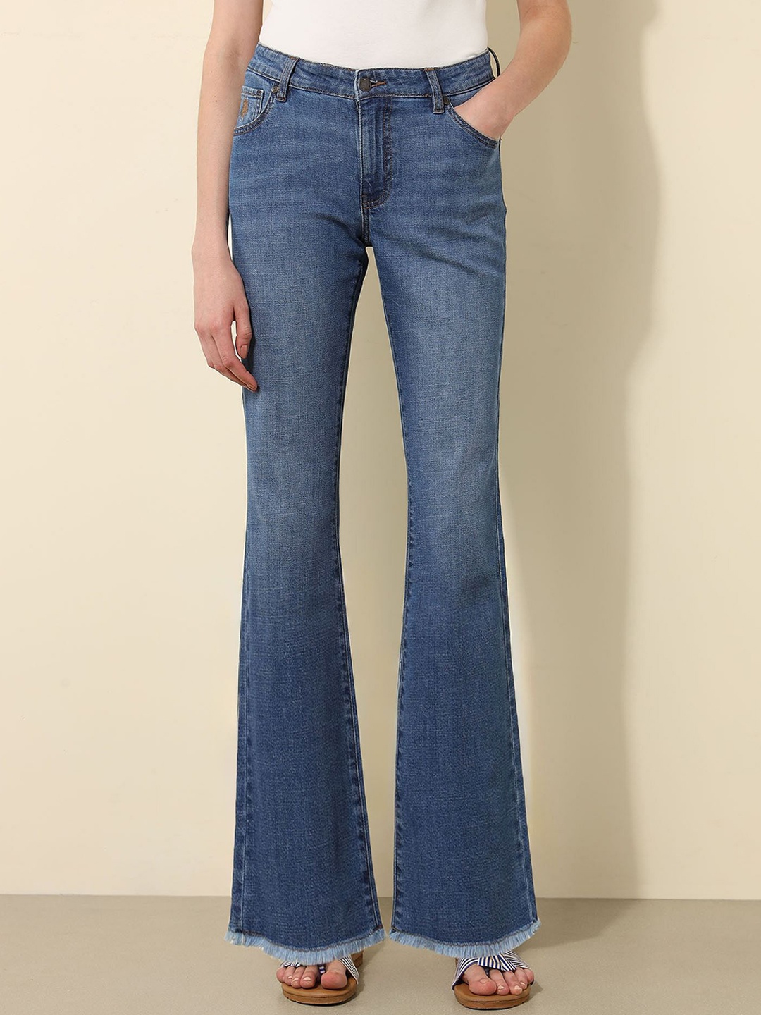 

U.S. Polo Assn. Women Women Bootcut Light Fade Stretchable Jeans, Blue