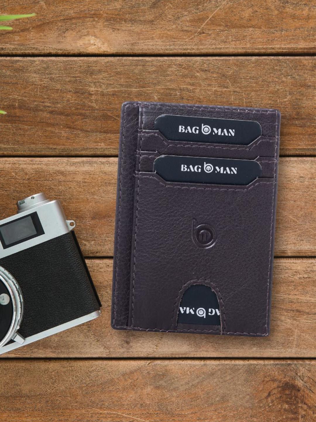 

BAGMAN Men Leather Card Holder, Brown