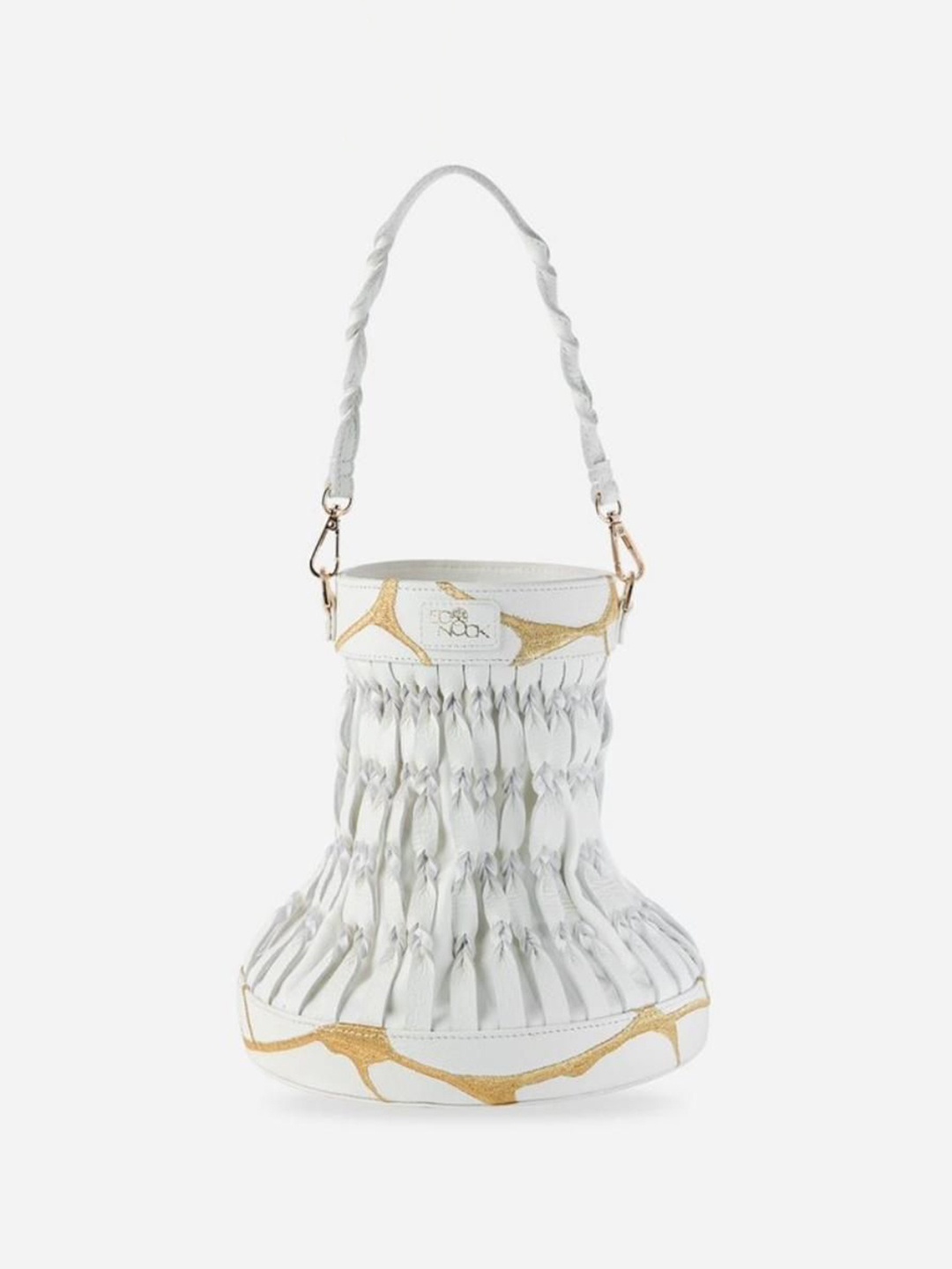

Econock Leather Bucket Handheld Bag, White