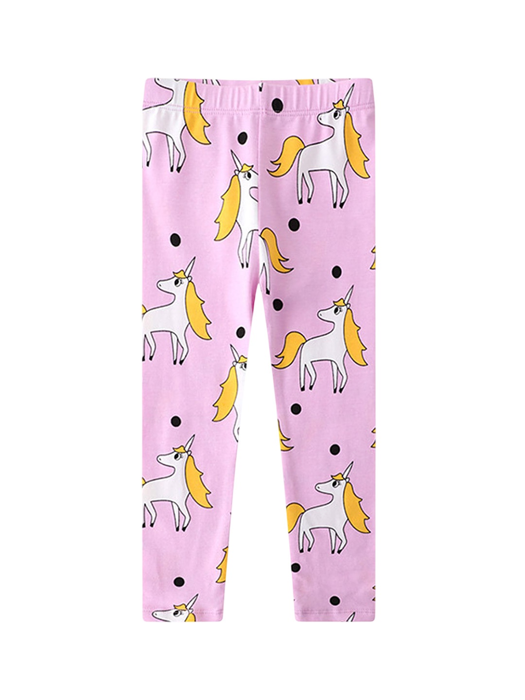 

LULU & SKY Girls Unicorn Motif Prineted Ankle Length Leggings, Purple