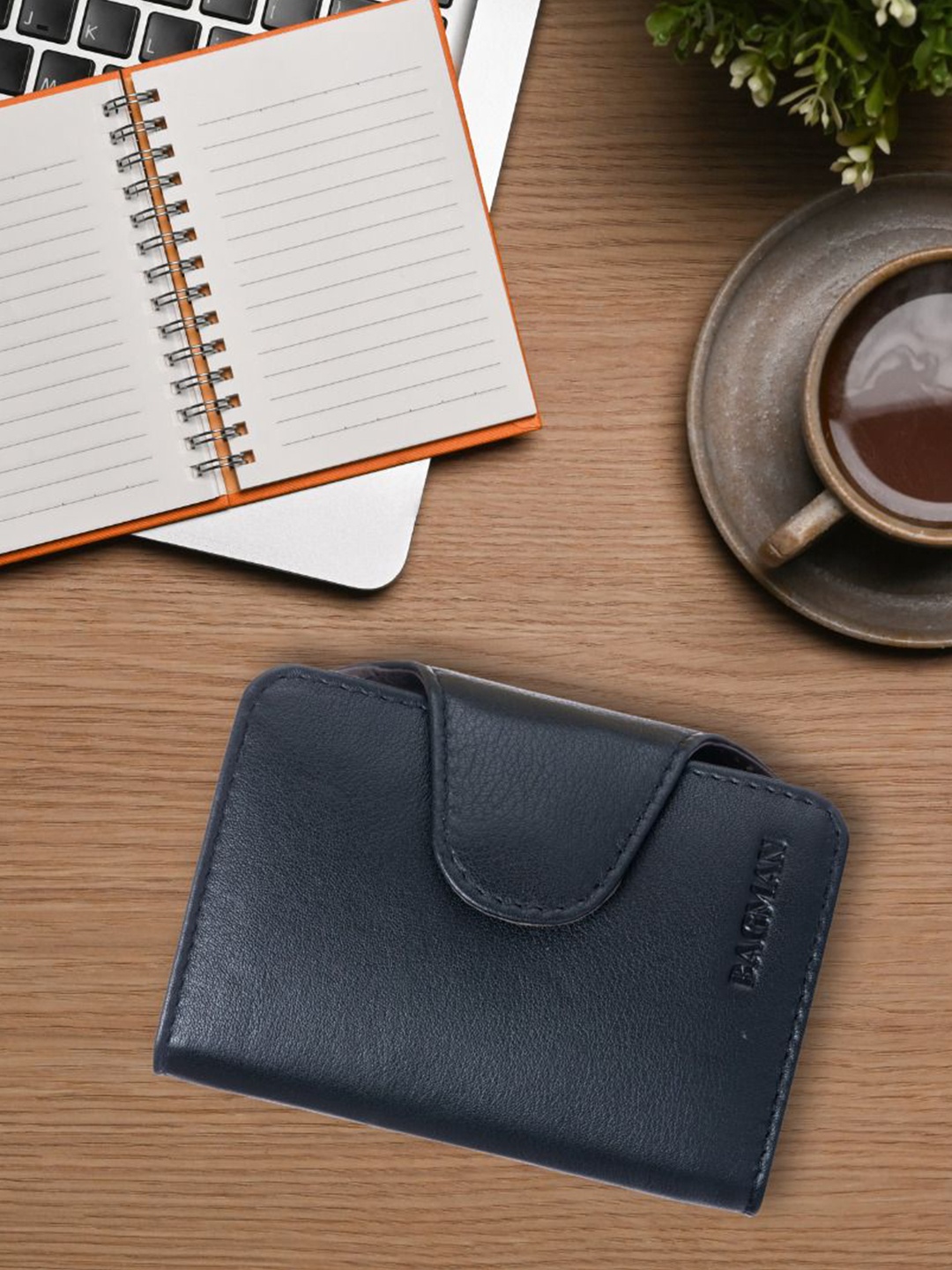 

BAGMAN Men Leather Card Holder, Black