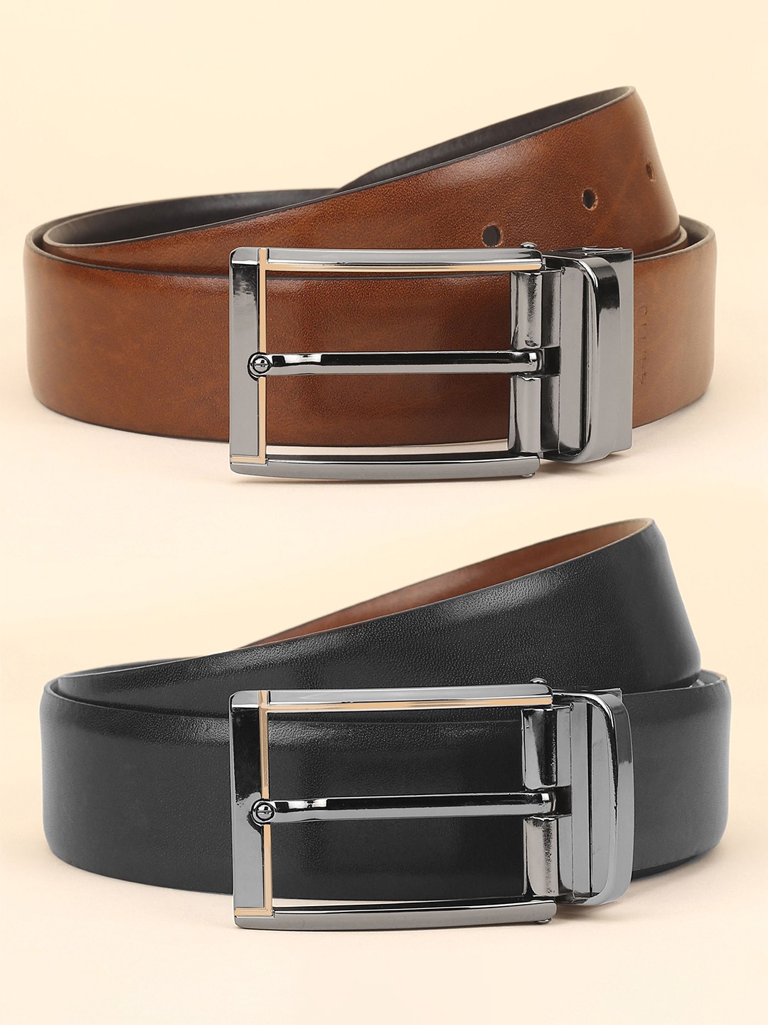 

GIL Men Leather Reversible Belt, Black