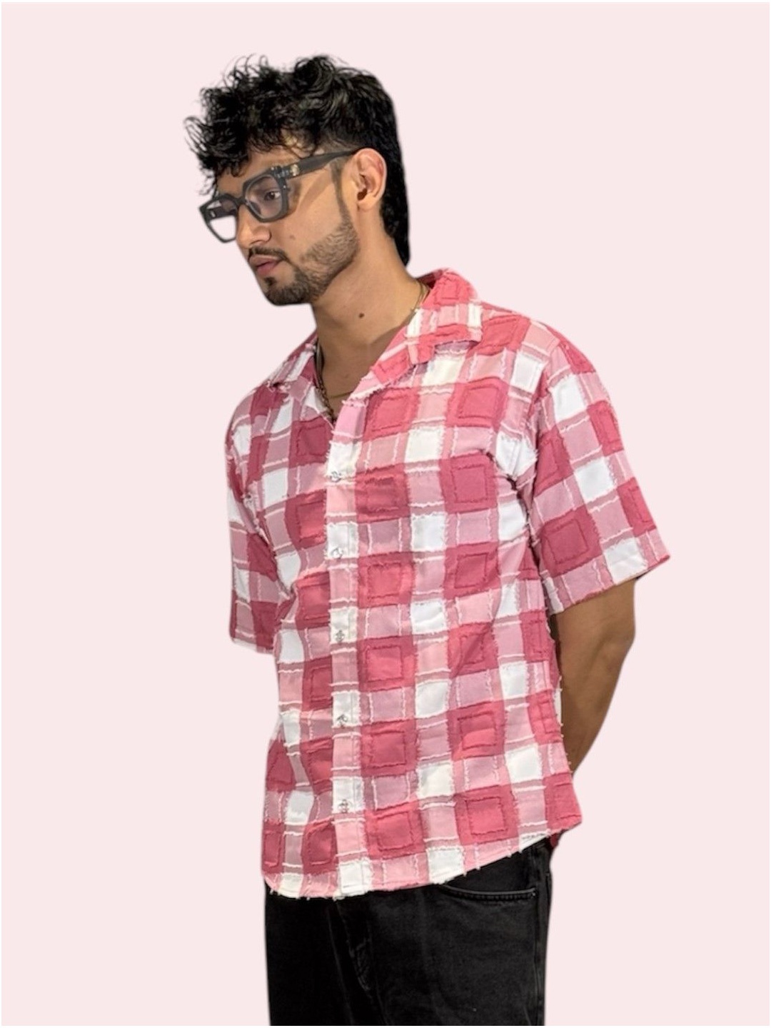 

Moda Rapido Men Comfort Opaque Checked Casual Shirt, Pink