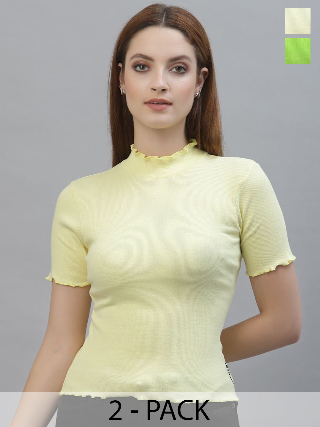 

Friskers Cotton Crop Top, Yellow