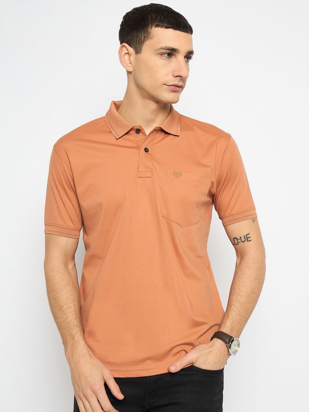 

Duke Men Polo Collar Pockets T-shirt, Orange