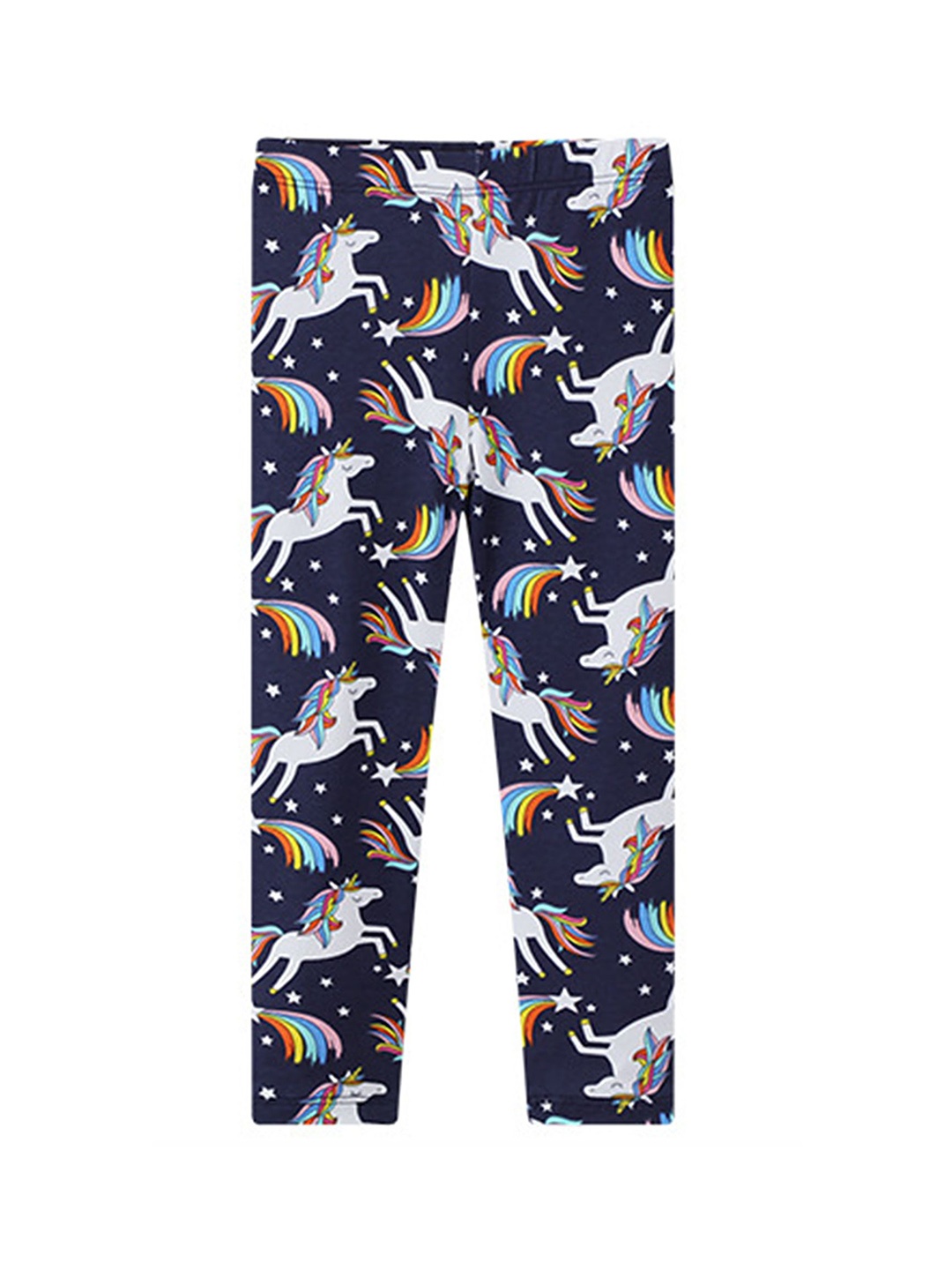 

LULU & SKY Girls Unicorn Motif Printed Ankle Length Leggings, Blue