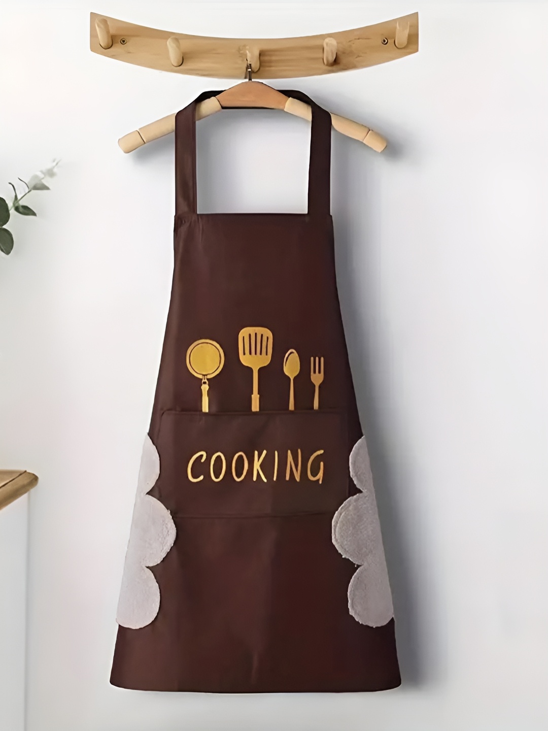 

DecorTwist Brown & Yellow Printed Waterproof Apron