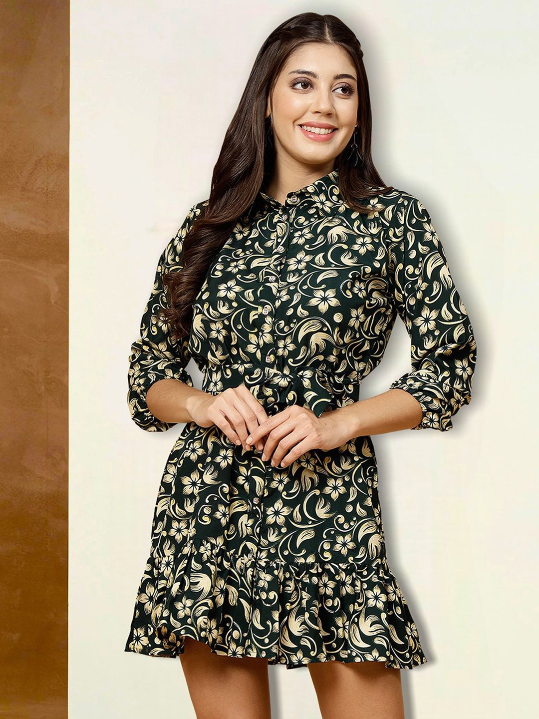 

Moda Rapido Floral Print Applique Fit & Flare Dress, Multi