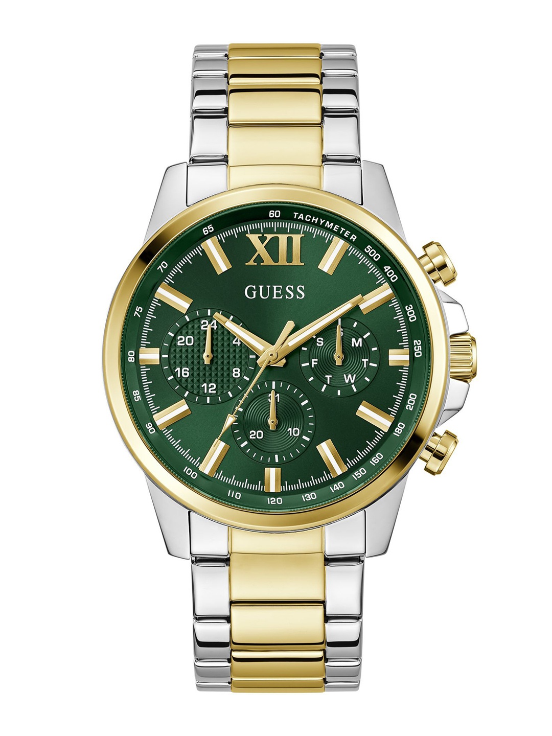 

GUESS Men Dial & Stainless Steel Straps Analogue Watch GW0900G5, Green