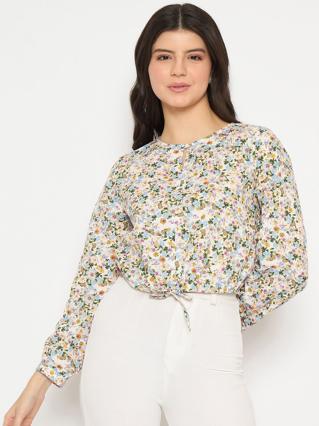 

Madame Floral Print Round Neck Top, Multi