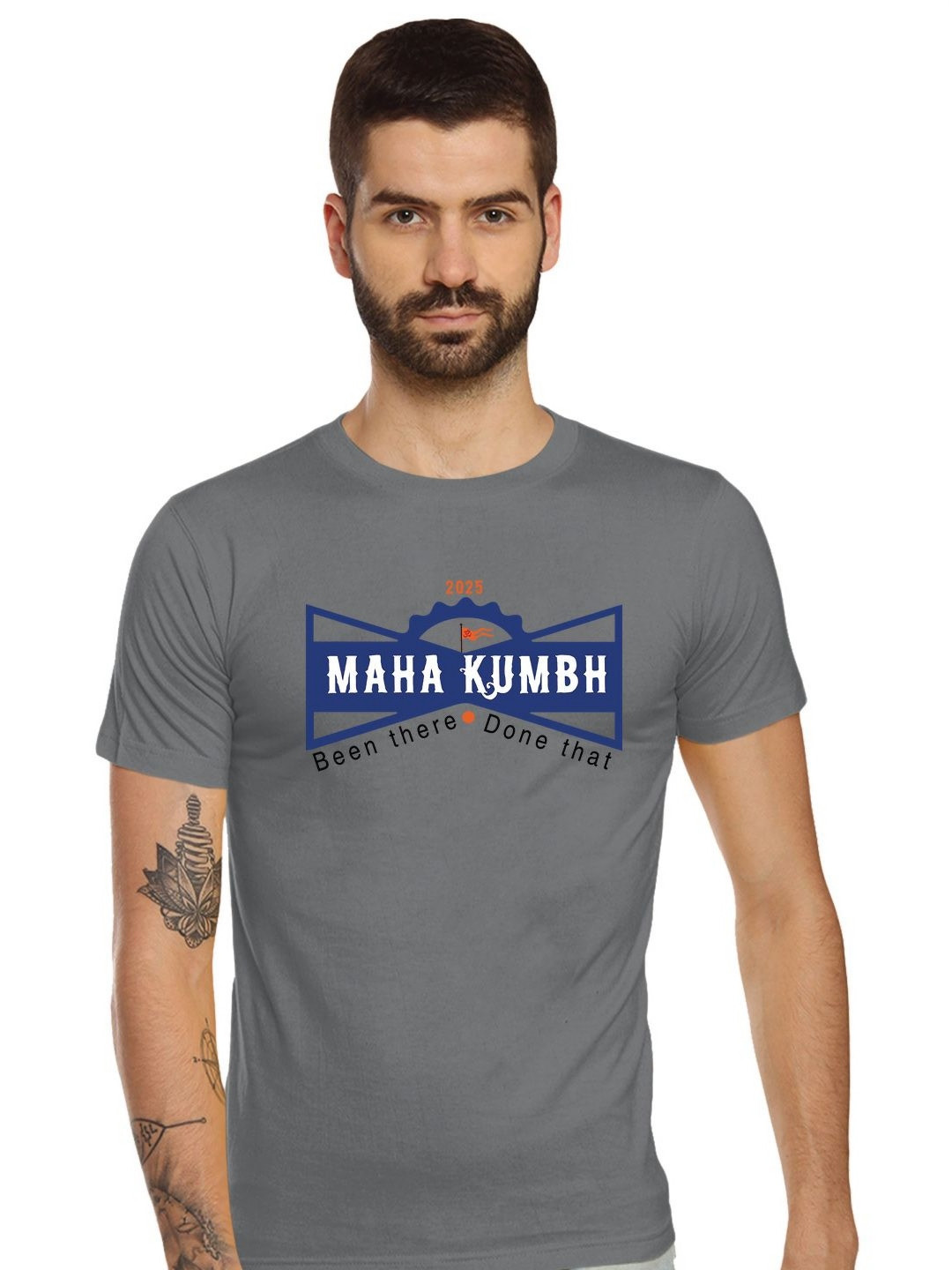 

Tantra Men Printed Pockets T-shirt, Grey