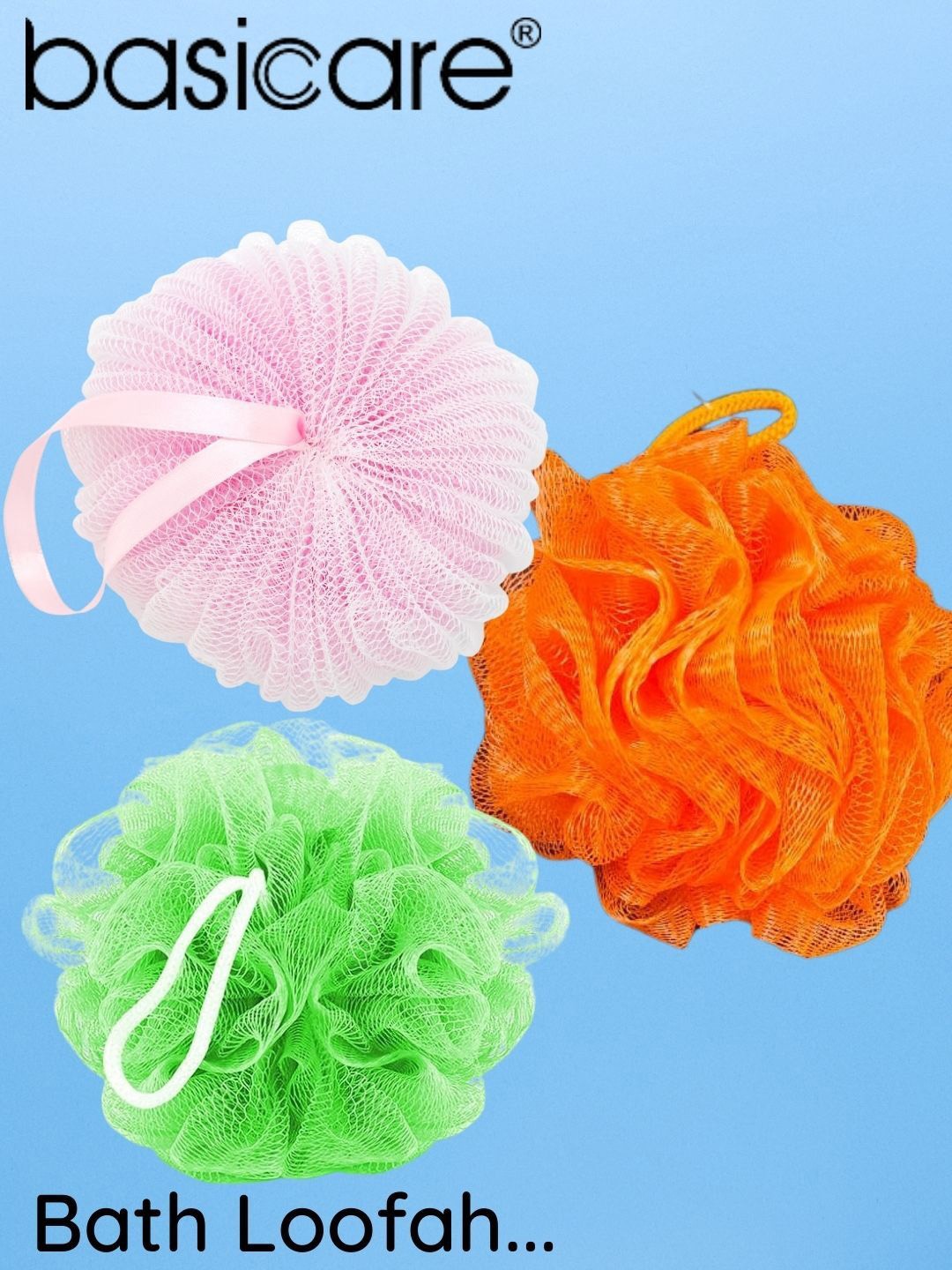 

Basicare Set Of 3 Bath Loofah Sponge- 30 g Each, Pink