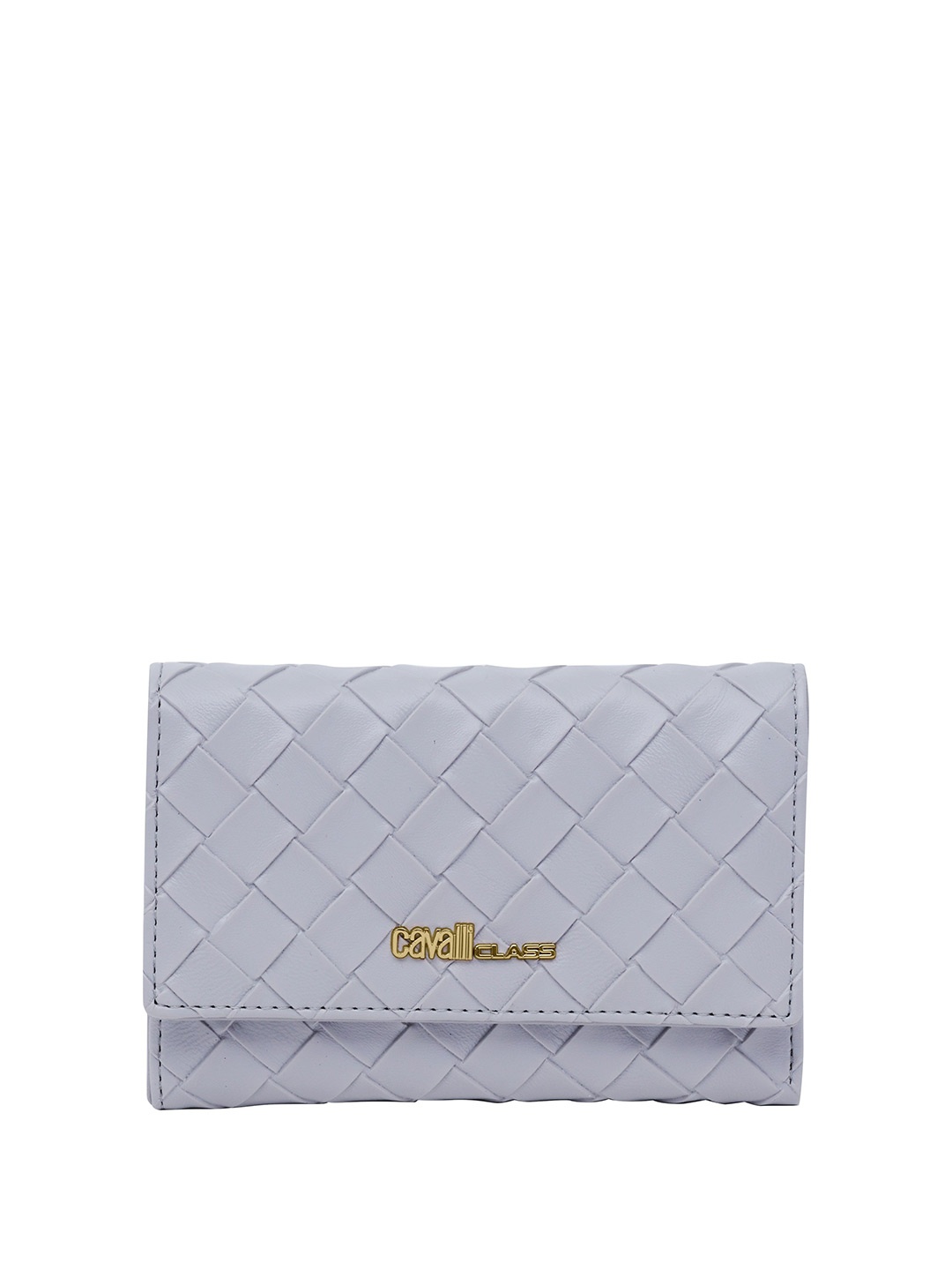 

Cavalli Class Women Cut Work Three Fold Wallet, Grey