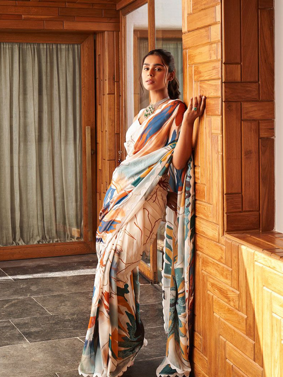 

Moda Rapido Printed Saree, White