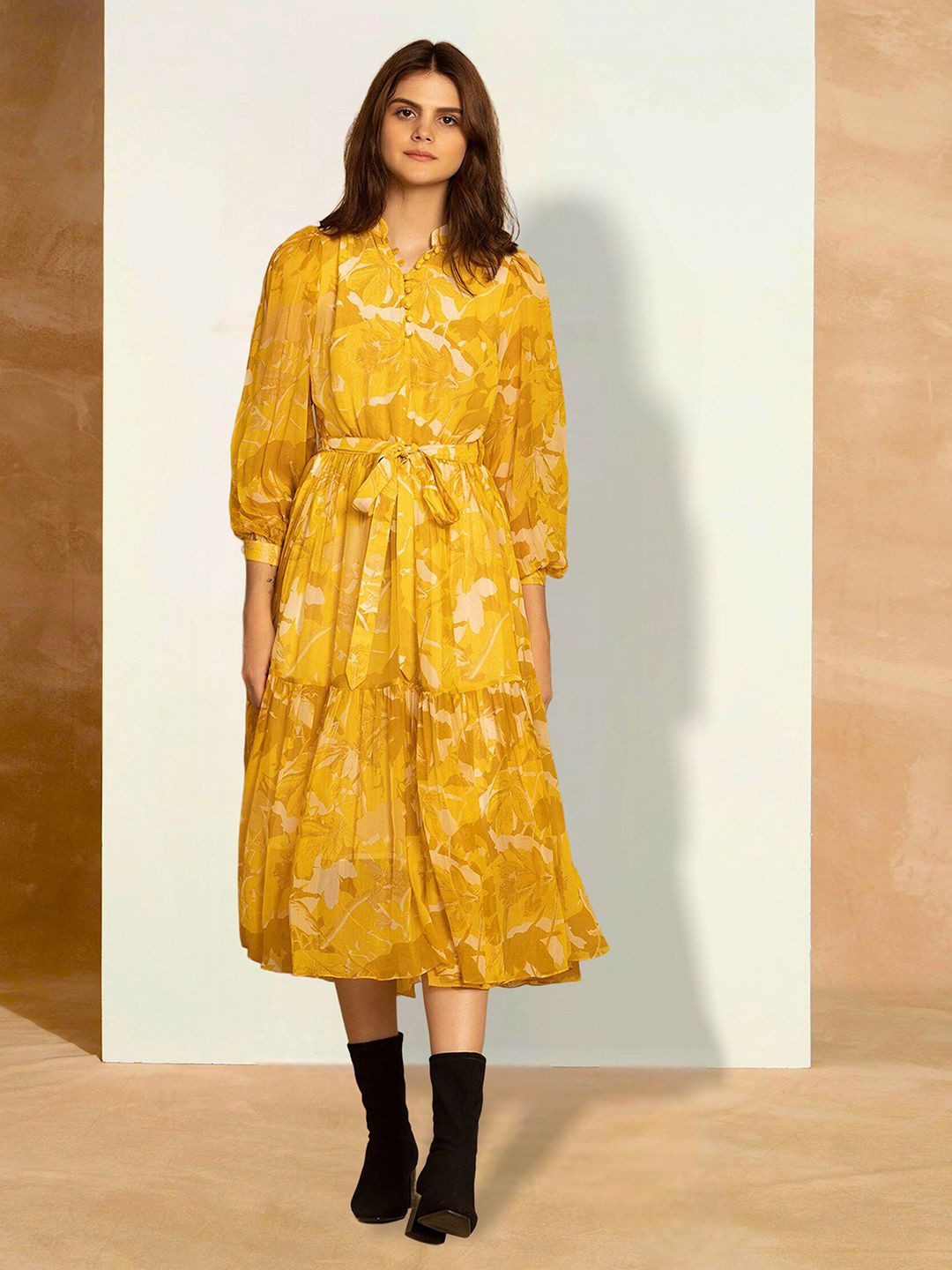 

Moda Rapido Floral Print Applique Fit & Flare Dress, Multi