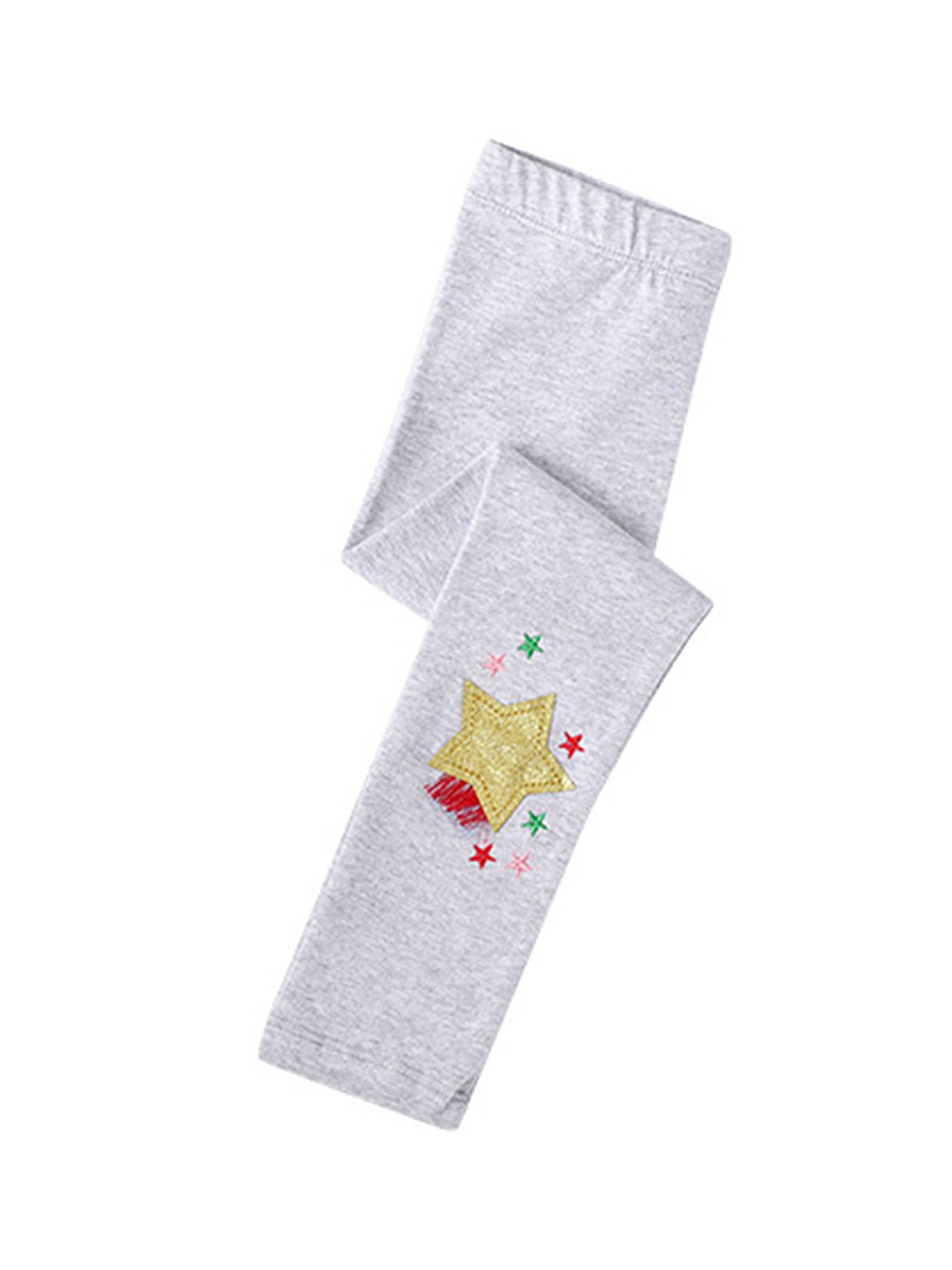

LULU & SKY Girls Applique Mid Rise Ankle Length Leggings, Grey