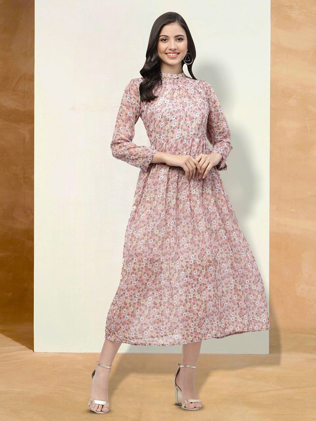 

Moda Rapido Floral Print Applique Fit & Flare Dress, Multi