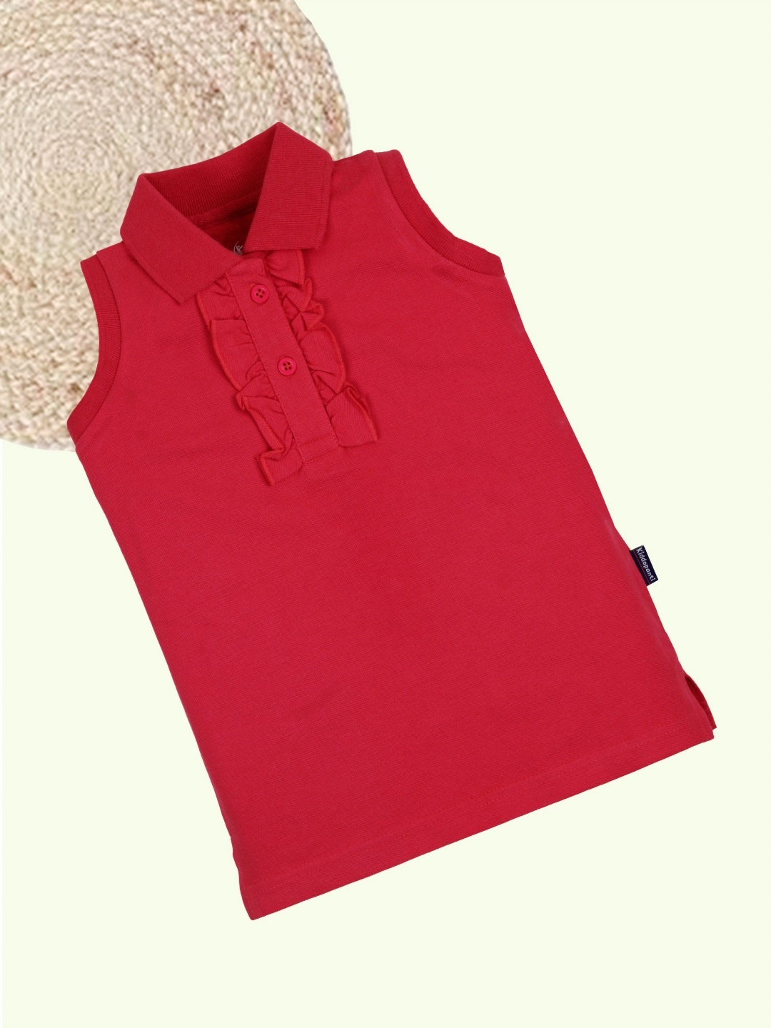 

KiddoPanti Girls Polo Collar T-shirt, Red