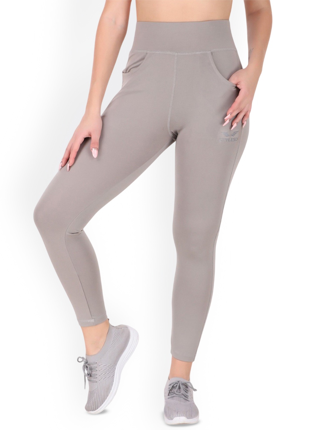

STYLESO Women Printed Ankle Length Tights, Grey