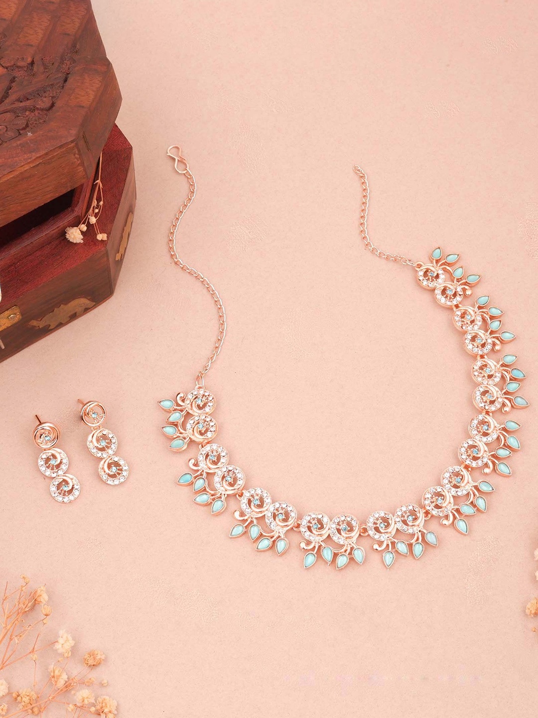 

Anouk Gold-Plated American Diamond Studded Necklace And Earrings