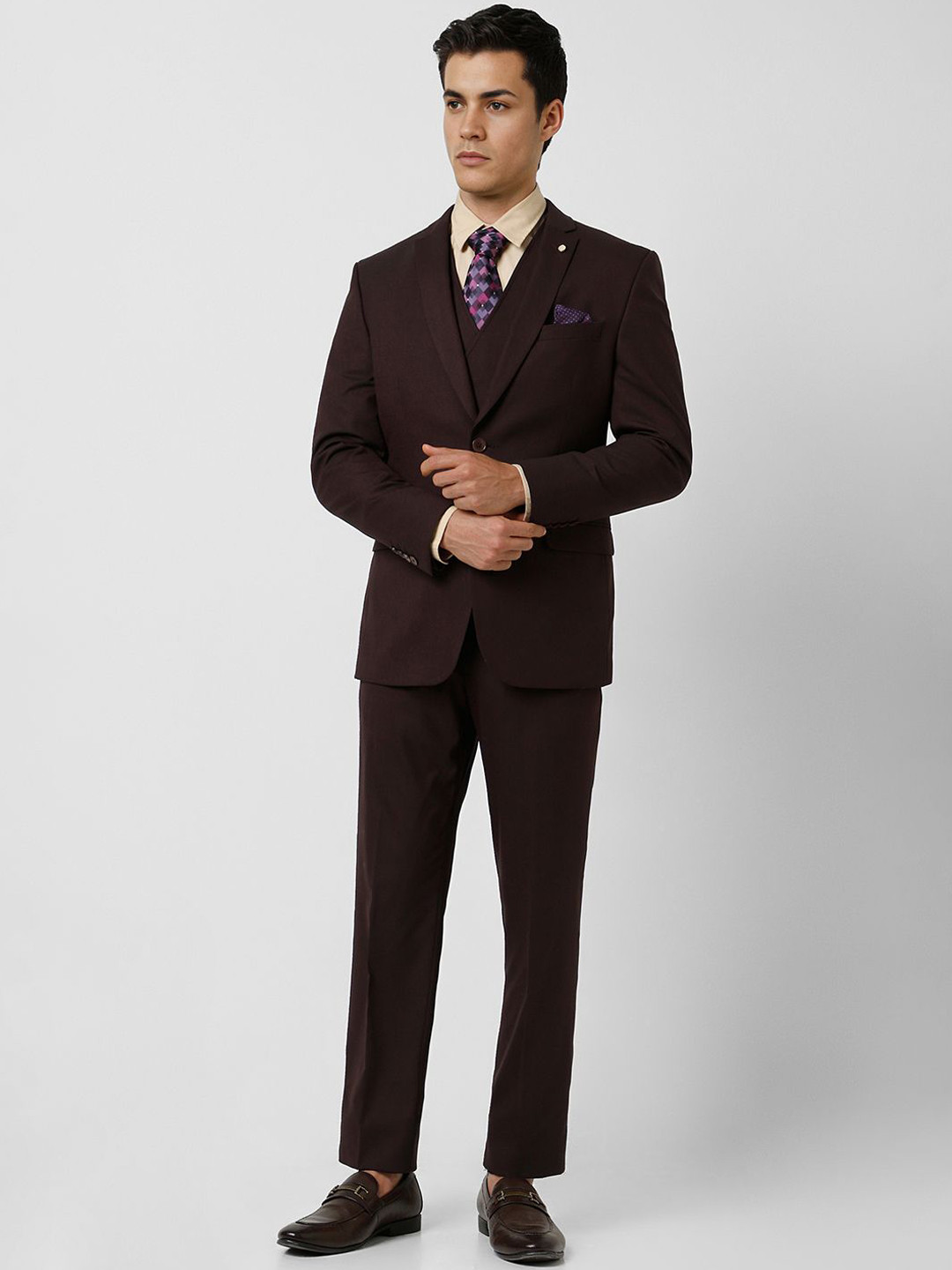 

Van Heusen Men Slim-Fit Single-Breasted Two-Piece Suits, Brown