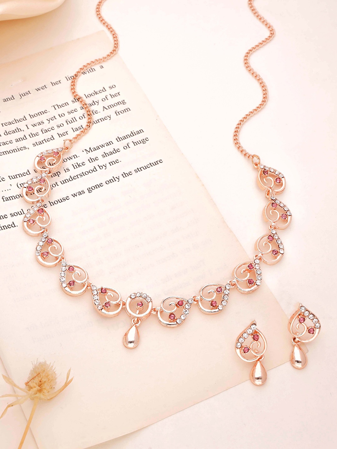 

Anouk Gold-Plated Artificial Stone-Studded Necklace And Earrings
