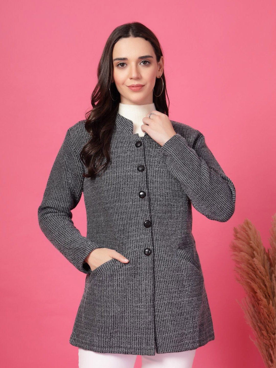 

all about you Woollen Longline Top, Grey