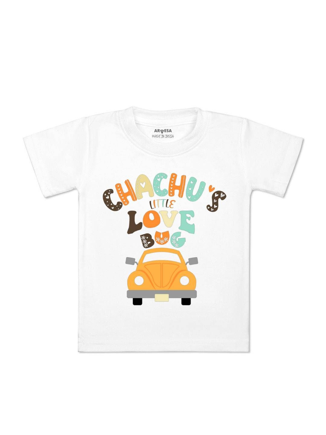 

Arvesa Kids Chachu Little Love Bug Printed Tshirt, White