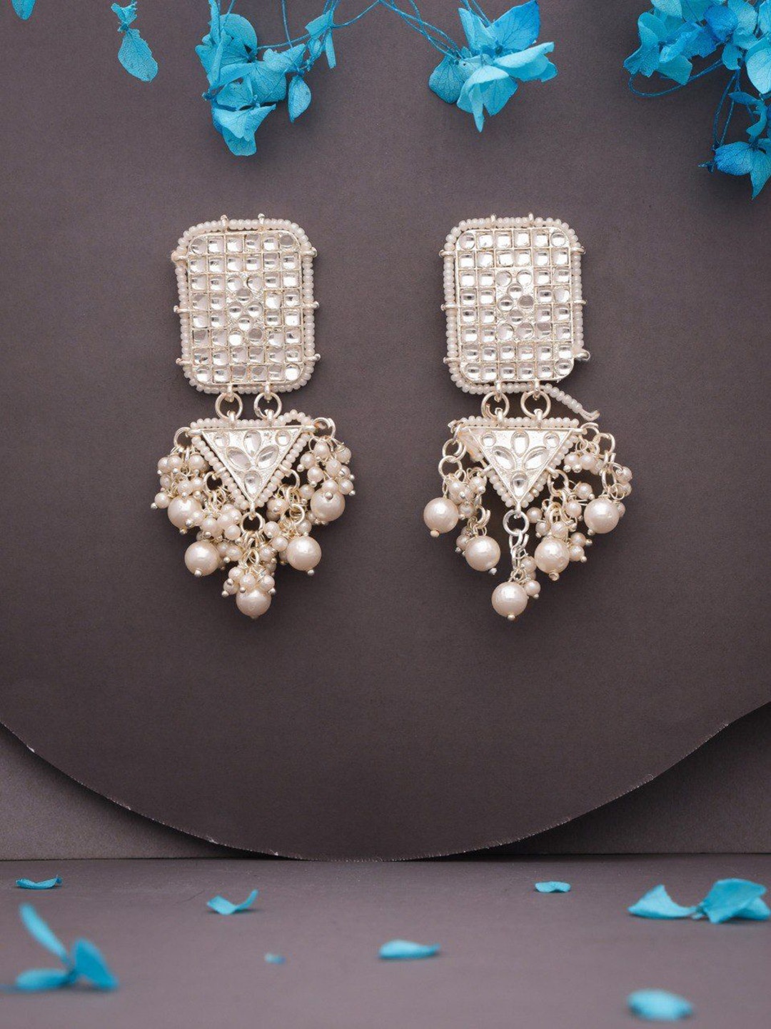 

Anouk Diamond Shaped Jhumkas Earrings, Gold