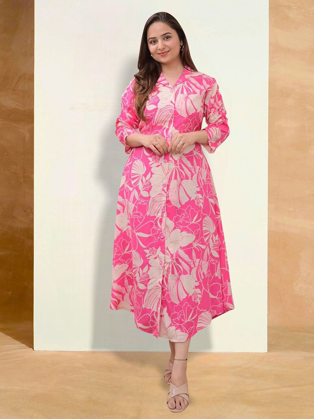 

Moda Rapido Floral Print Applique Fit & Flare Dress, Multi