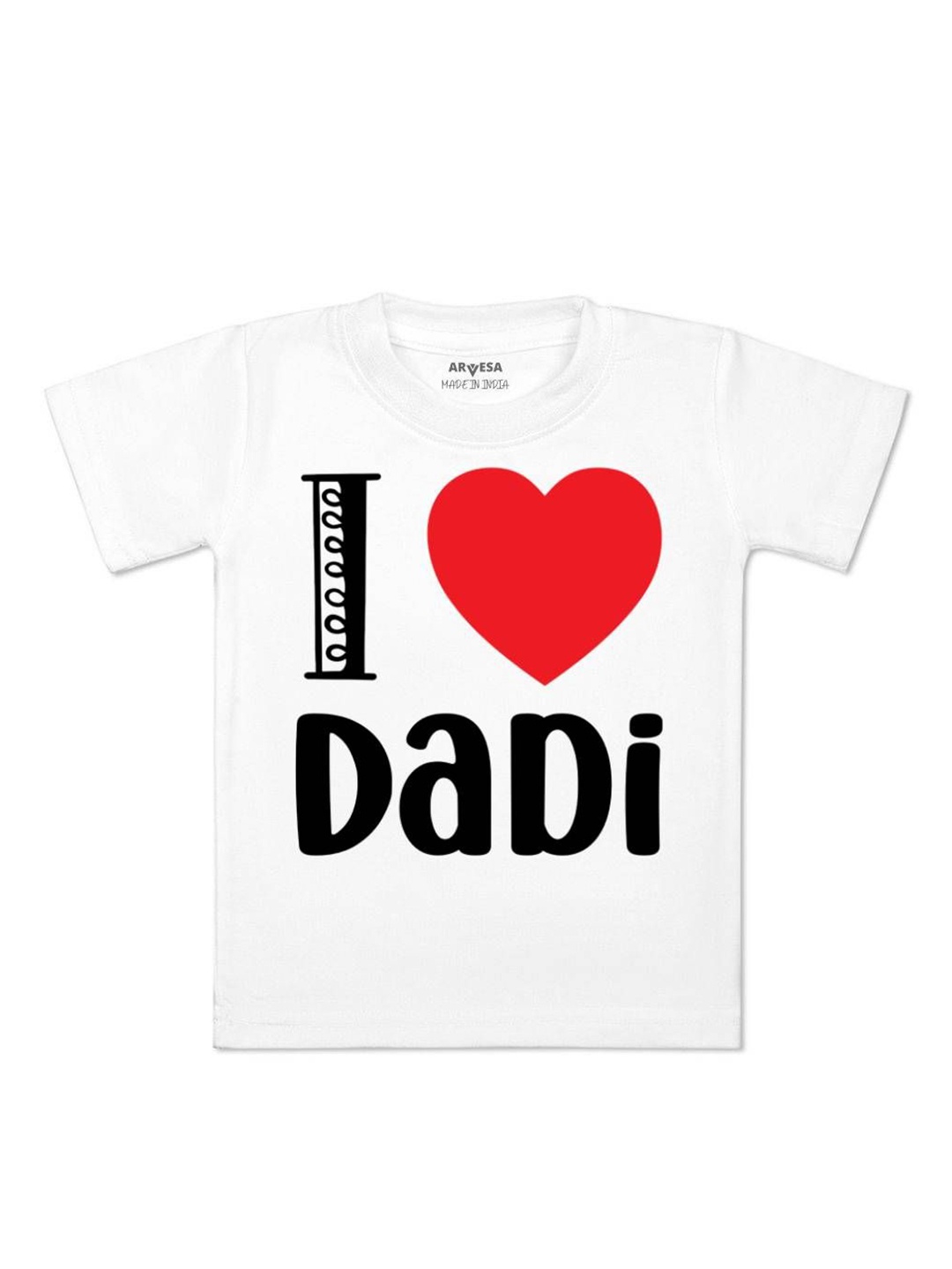 

Arvesa Kids I Love Dadi Printed Tshirt, White