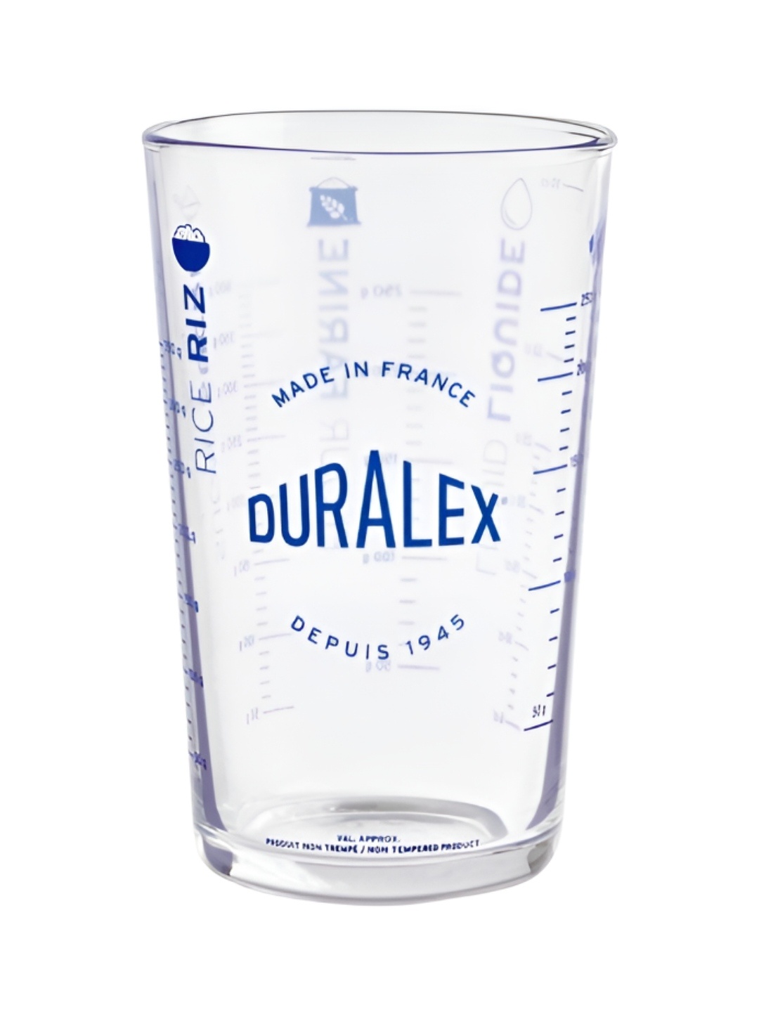 

DURALEX Transparent & Blue Printed Borosilicate Glass Measuring Cup-560 ml