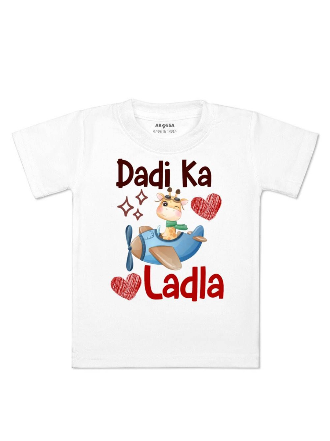 

Arvesa Kids Dadi Ka Ladla Printed Tshirt, White