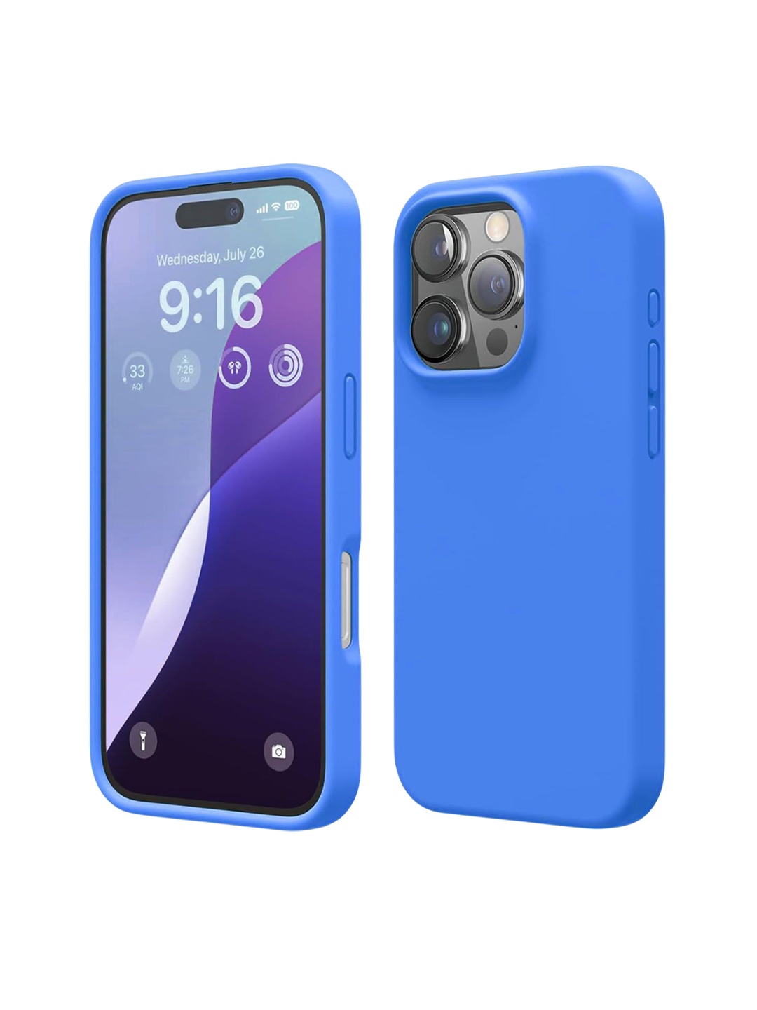 

LIRAMARK Solid iPhone 16 Plus Back Case, Blue