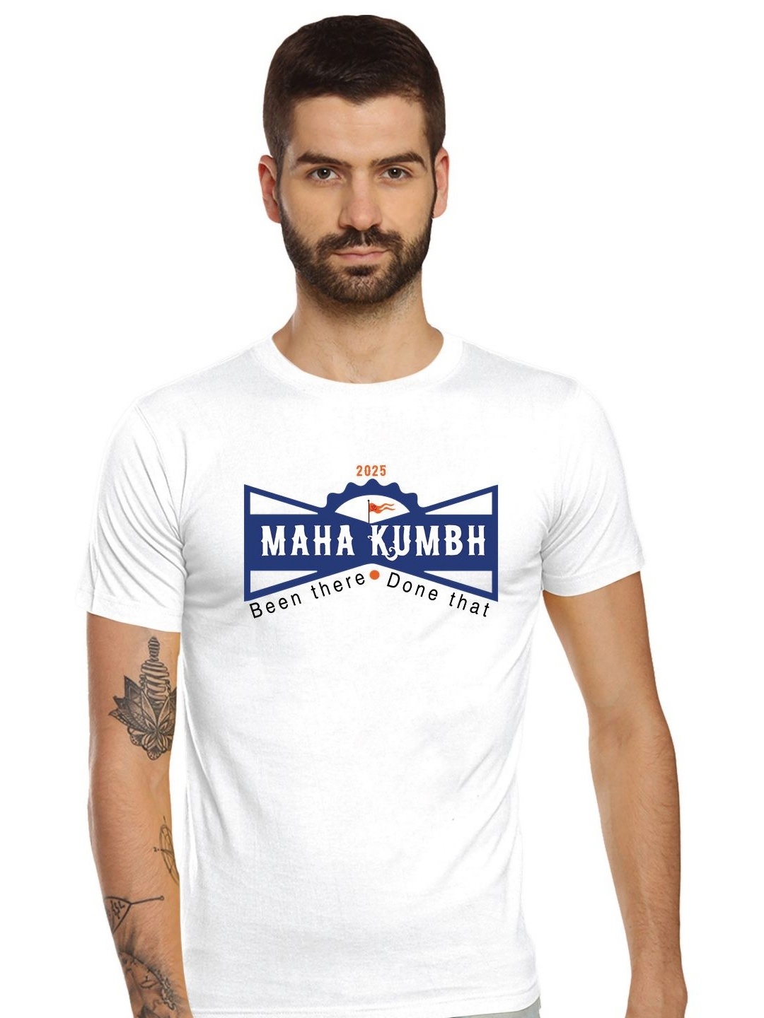 

Tantra Men Printed Applique T-shirt, White
