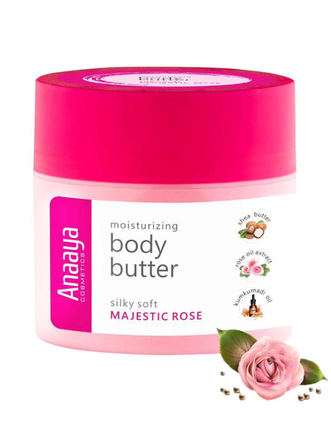 

Anaaya Cosmetics Moisturizing Majestic Rose Body Butter - 100 g, Pink