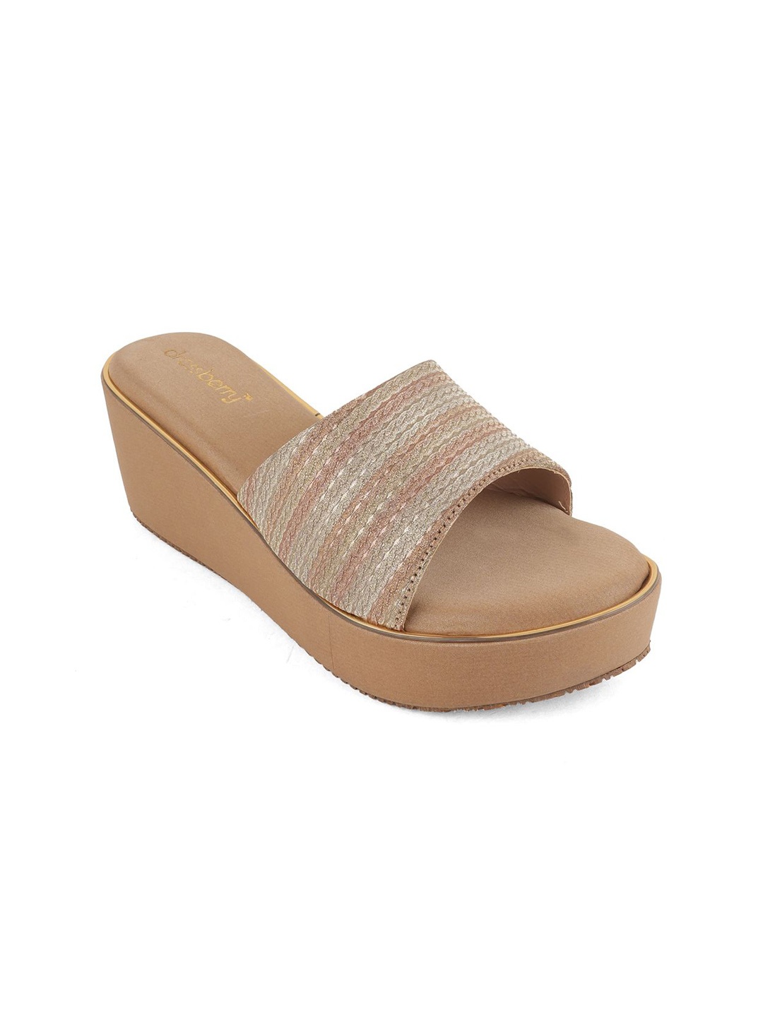 

DressBerry Textured Block Pumps, Beige