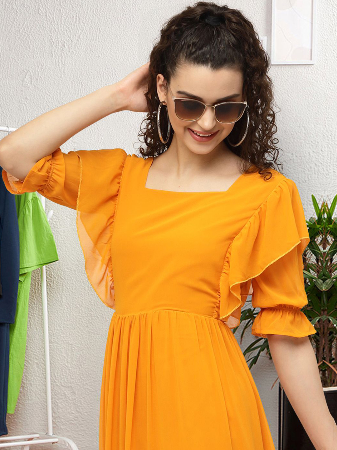 

Moda Rapido Applique Fit & Flare Dress, Orange